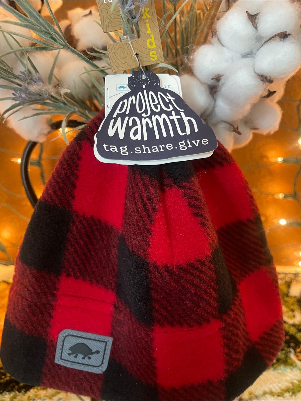 Project Warmth Red Buffalo Plaid Beanie - Kids